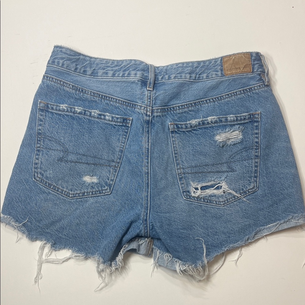 American Eagle Outfitters Light Blue Distressed Denim Cutoff Shorts - Picture 2 of 4